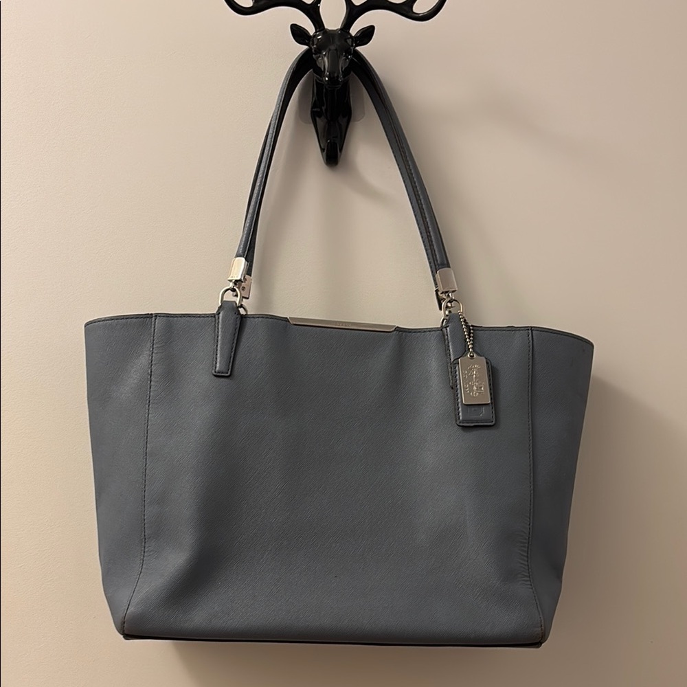 Coach Madison East West Slate blue saffiano tote